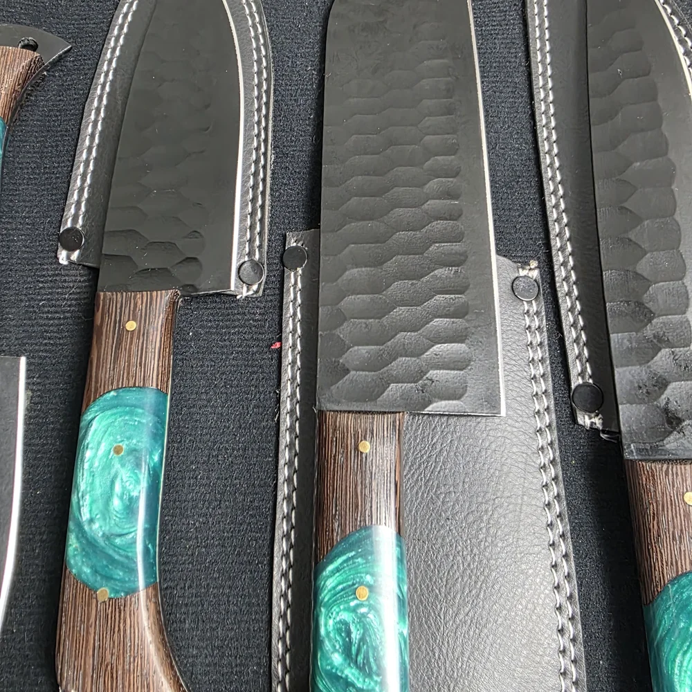Rust Free Handcrafted J2 Steel Chef Knife Set Wit
Five-piece knife set. Turquois - Picture 11 of 14